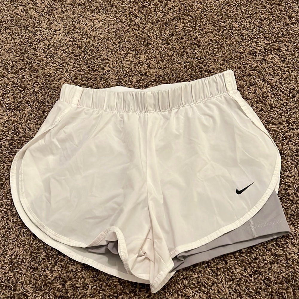 Nike Running Shorts, Gray and White; size medium; worn once
